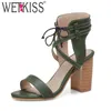 WETKISS, Sandalias de tacón alto de gladiador para mujer, calzado con punta abierta, zapatos con tiras cruzadas para mujer, zapatos de mujer de verano de talla grande 50 0928