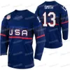 Team USA 2022 Winter Hockey Jersey Drew Helleson Ben Meyers Marc McLaughlin Jake Sanderson Matty Beniers Nathan Smith David Warsofsky ick Perbix Kenny Agostino