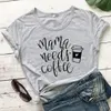 Mama Gereken Kahve Komik T Shirt Kadın Kısa Kollu O-Boyun Tee Gömlek Femme Beyaz Pamuk Tişört Kadın Üst Gevşek Camiseta Mujer T200525
