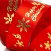 25 Yard Christmas Ribbon Happy Year Christmas Ornament Diy Xmas Gift Snowman Tree Pendant Decorations For Home Natal 201203