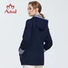 Astrid herfst aankomst vrouw plus maat korte trench jas voor vrouwen met een kap warme dunne rits AS9013 201030