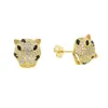 Stud European And United States Fashion Style Earrings Leopard Head Animal Metal Jewelry For Women1