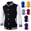 Men Boy Baseball Fashion Wine Red Slim Fit College Varsity Kurtka Męska Stylowa Homme 3xl