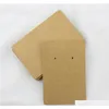 6x9cm 100pcs لوت الكثير من المجوهرات بطاقة العلامة Kraft Paper Enclder Holder Cards Can Can Can Cannas