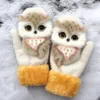 Nowe 22 cm Urocze dziewczęta Winter Rękawiczki Występowane zwierzęta pies pies panda design ciepłe mittens na świeżym powietrzu