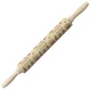 Easter Embossed Rolling Pin Engraved Carved Wood Baking Cookies Biscuit Fondant Cake Dough Roller Flower Easter Rabbit Egg