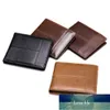 Vintage Steady Men's Vintage Leather Wallet Thin Cowhide Business Anti Stöldkort Plånbok