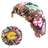 Moda Drukuj Duży Rozmiar Turbanu Czapki Afryki Satin Hidżab Muzułmańska Ankara Dashiki Night Sleep Cap Women Flower Head Scarf