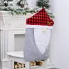 Christmas Chair Covers Plaid Gnome Xmas Backrest Covers New Year Holiday Party Supplies Festival Decoration JK2010XB