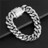 Hotsale Color Never Fade Bling CZ Lock Bracciale in acciaio inossidabile Miami Cuban Link Collana per uomo Donna Collana a catena punk