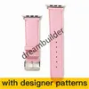 L fashion Cinturini per iPhone Watch Band 42mm 38mm 40mm 44mm iwatch 3 4 5 cinturini Cinturino in pelle Bracciale Stripes cinturino drop