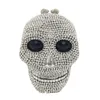 Boutique de FGG Halloween Novelty Funny Skull Clutch Women Silver Evening Bags Party Cocktail Crystal Purses and Handbags 220211