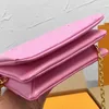 coussin bb handbag gold-color chunky chain Shoulder Bags Clutch POCHETTE COUSSIN Leather embossed puffy letter Multi-layer Purse F313O