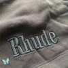 Real Picture Vintage Rh Rhude Shorts 100% Cotton Terry Heavy Fabric Solid Short Pants Big Pocket Breeches 220301