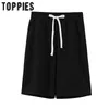 Toppies Sommer zweiteiliges Set Frauen Trainingsanzüge einfarbig Sweatshirts Bermuda Shorts elastische Taille LJ201125