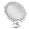 Portable 10x Magnifying Makeup Vanity Mirror Cosmetic Beauty Bathroom LED Light Drop Y200114