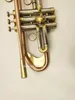 Brand BB Trumpet Brass plaqué Instrument de musique professionnel à trompette en or avec le cas 7616197