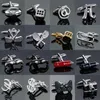 18 style Mix Hotsale Cufflinks simple Stainless steel Christmas beard dice Racket pen Cuff Links for mans Wedding business gift1