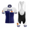 2022 Черная Испания Мужчины с коротким рукавом Велоспорт Джерси набор летних дышащих велосипедных велосипедных велосипедов одежда MTB Maillot Ciclismo
