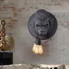 Moderne Led Wall Lamp Resin Orangutan Bite Line Lamp Creative Decoratie Licht Woonkamer Slaapkamer Bedkamer Bedide Lamp Home Café Bar Verlichting