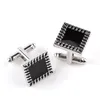 Square Black enamel cuff links men's Formal Business suit Shirt button cufflinks fashion jewelry will and sandy