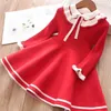 Gooporson Autumn Kids Dresses for Girls Vestidos Fashion Little Costume Warm Knit Sweater Dress Cute School Clothes 211231