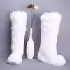 2020 stivali da donna invernale lampada in finta lampada piatti con fondo sopra gli stivali al ginocchio per le donne la neve interna mantieni la pelliccia calda causale a lungo