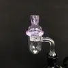 Cyclone Spinning Carb Cap with round bottom quartz banger For 25mm flat top banger Dome with spinning air hole Terp Pearl Banger Nail