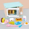 Enfants jouent maison grande simulation micro-ondes ustensiles de cuisine jouer maison cuisine jouets maison de poupée meubles bébé cadeaux LJ201009