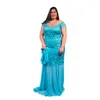 Vermelho renda completa mãe de vestidos de noiva fora do ombro beading vestido de convidado de casamento barato manga longa vestidos formais 328 328