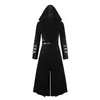 Mäns Jackor Mens Gothic Steampunk Hooded Trench Party Costume Tailcoat Långärmad jacka Fashion Coats Chaqueta Hombre1