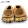 LIN KING Sweet Savage Foot Pantofole da pavimento unisex invernali per la casa Calde scarpe di cotone per interni in peluche Scarpe da camera antiscivolo per gli amanti X1020