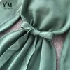 YUOUMUOO Kaliteli Comfy Zarif Örme Kazak Kadın Elbise 2019 Bayanlar Bandaj Parti Elbise Sonbahar Yeşil Midi Elbise Vestidos Y0118