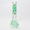 2021 11 polegadas beaker bong mão pintura de vidro verde tubulação de água 5mm de espessura plataformas de petróleo plataformas frescas reciclador