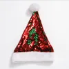 Christmas Sequin Plush Hats Xams Luminous Santa Beanie Adult Sequins Christmas Hat Party Supplies Indoor Christmas Decoration LSK1479