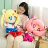 25cm Kawaiiアニメセーラームムーンぬいぐるみかわいい月野ウサギ手作りのぬいぐるみ人形眠っている枕木柔らかい漫画ブリンキッドガールギフト