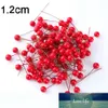 50pcs/lot mini fake plastic berry artificial flower red cherry pearlescent stamen wedding Christmas decoration DIY gift box