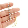 2022 Mix 3 Color Gold Rose Silver 5mm Sparking Aaa Cz Evil Eye Link Chain Girl Women Turkish Jewelry Pave Bracelet3168915