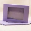 Deluxe Pink Purple Color Paper Gift Package& Display Box With Clear PVC Window Candy Favors Arts&Krafts Display Package Box