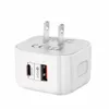 2 em 1 PD + QC Carregador de Parede 20W USB Tipo C carregador para iPhone 12 Carga rápida 3.0 QC PD USB-C Rápido Carregador de Parede de Viagem de Carregamento