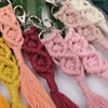 Portachiavi nappa per le donne Boho portachiavi portachiavi portachiavi macrame sacchetto di fascino auto appeso gioielli regalo amici