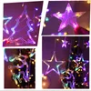 Decorações de Natal 3.5m Star Moon Cortina Light Garland State Fada Luzes Muti-Cor Ao Ar Livre Para Casa Casamento Party Ano Decor