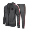 2020 Sportswear Hommes À Capuche Survêtement Automne Hiver Hommes Ensembles Marque Survêtement Casual Rayé Veste Pantalon Femmes Survêtements LJ201126