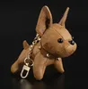 5Pcs Fashion Designer Cartoon Animal Small Dog Portachiavi Accessori Portachiavi PU Leather Letter Pattern Car Keychain Gioielli Regali Nessuna scatola