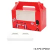 100st Portable 2 Hållare Cupcake Box med klart fönsterhandtag Papper Presentförpackning 16.5 * 9.3 * 9cm Pastry Förpackning Box Gratis frakt