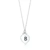 Mode 925 Silver Letter Peach Heart Necklace Emameled Egg Halsbaus Ladies Love Neckor Pendant For Woman Accessories248U