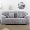 Plush Sofa Cover Stretch Solid Color Thick Slipcover s for Living Room Pets Chair Cushion Towel 1PC 220302