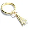 Hot Multiple Styles Pattern Leather Wrap Tassels Bracelets Keychain Wristlet Bracelet Tassel Keychain Round Bangle Key Ring DB186