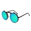 Mens Rodada Vintage Levante Sunglasses Mulheres Homens Retro Punk Estilo Eyewear Steampunk Metal Frame Masculino UV400 vidros de sol pretos