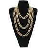 Hip Hop Bling Fashion Pendant Necklaces Chains Jewelry Mens Gold Silver Miami Cuban Link Chain Diamond Iced Out Chian Necklaces 211P